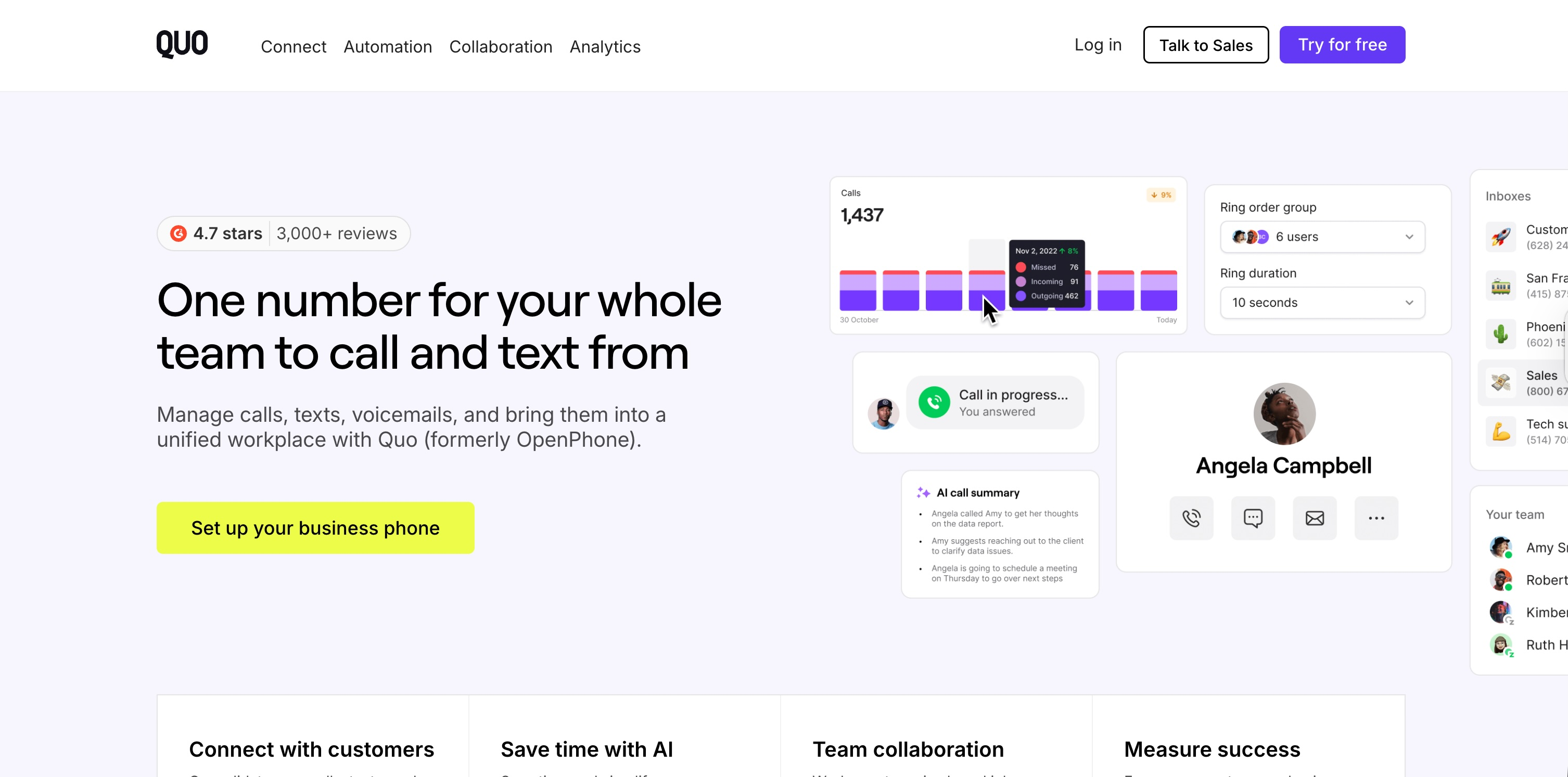 Quo Review: One Number for Your Whole Team to Call and Text From